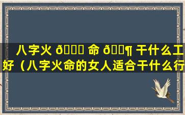 八字火 🐘 命 🐶 干什么工作好（八字火命的女人适合干什么行业）